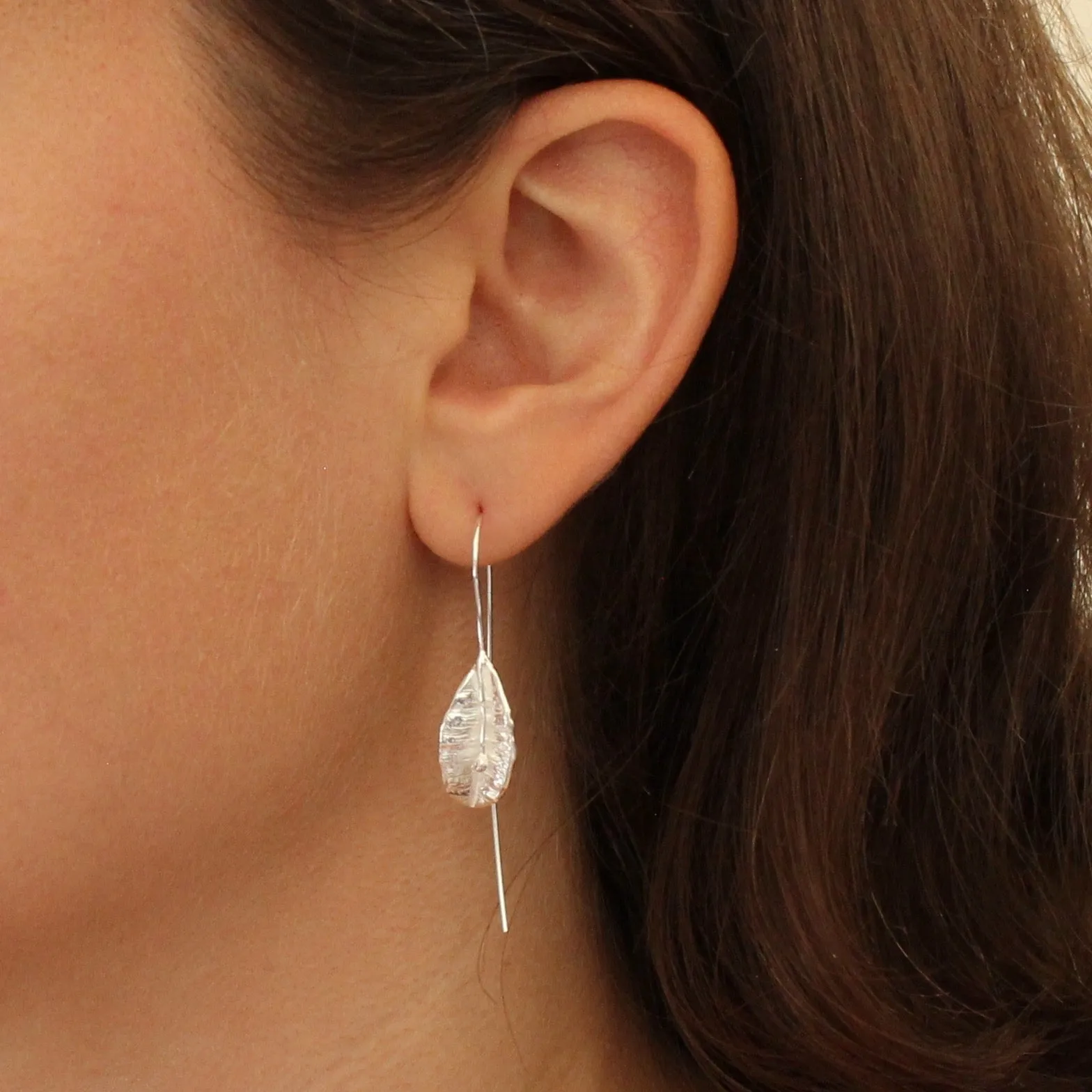 Textured Leaf Earrings