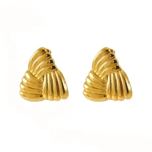 Textured Triangle Earrings
