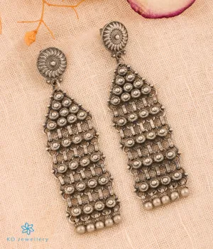 The Aru Antique Silver Mesh Earrings