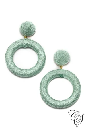 Thread Wrapped Hoop Drop Earrings